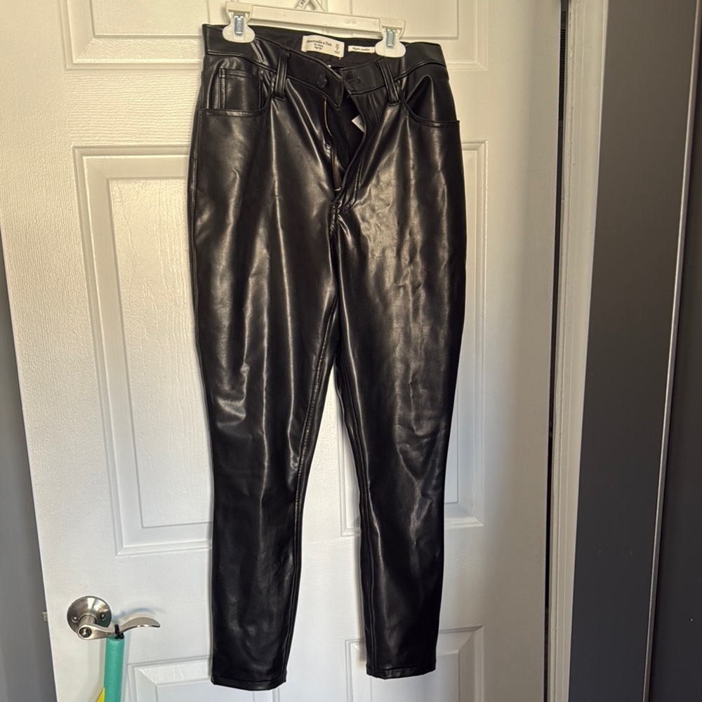 Black Faux Leather Pants